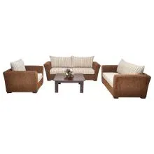 Kelly Sofa - Dark Brown And Light Brown Striped Fabric